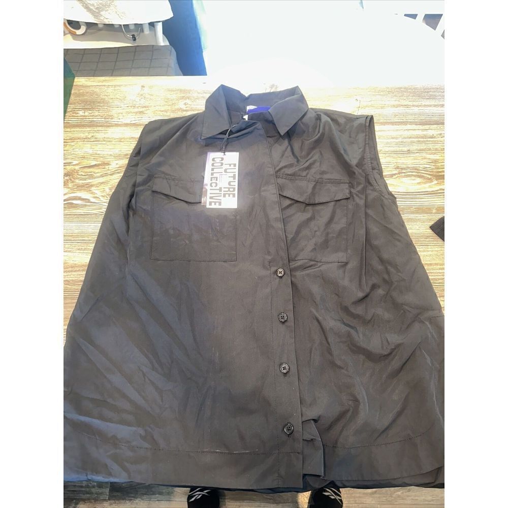 Women's Sleeveless Nylon Button-Down Shirt - Future Collective. XXS. U